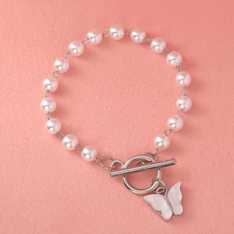 Pearl Whisper Butterfly Bracelet