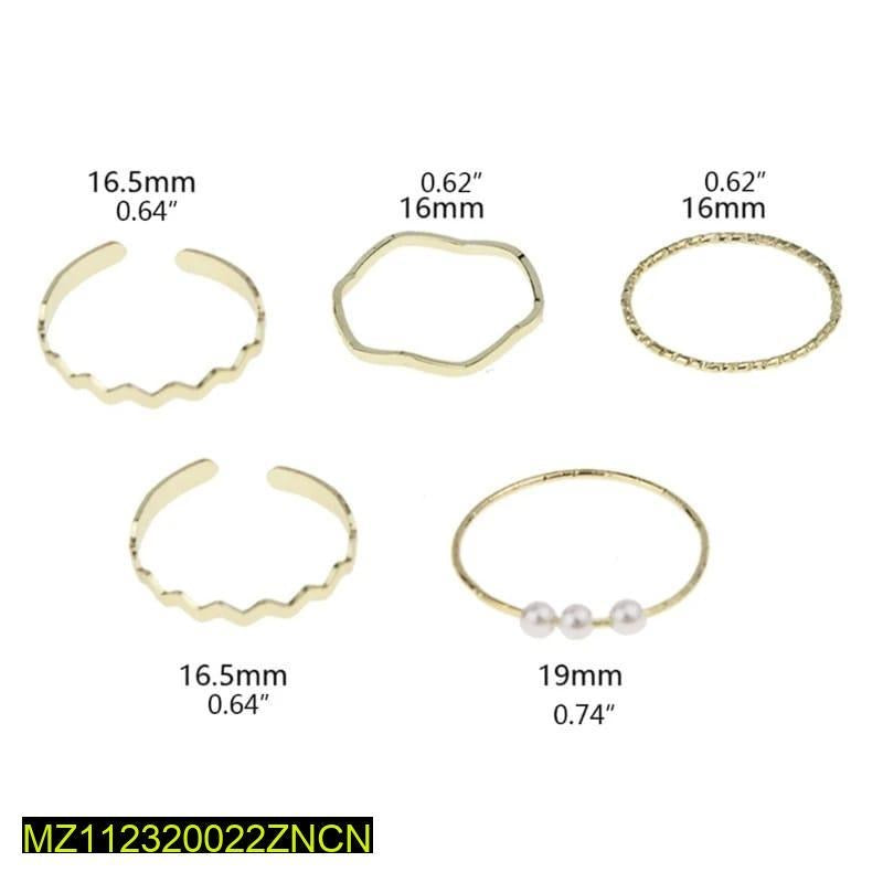 5-pcs Elegant Minimalist Ring Set