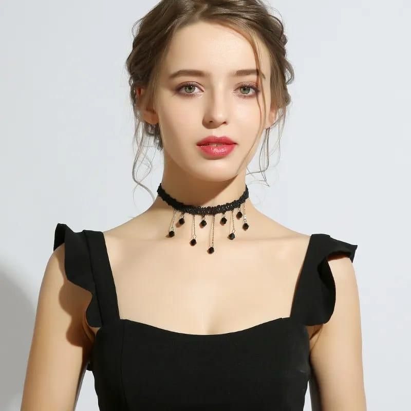 Gothic Elegance Black Lace Choker